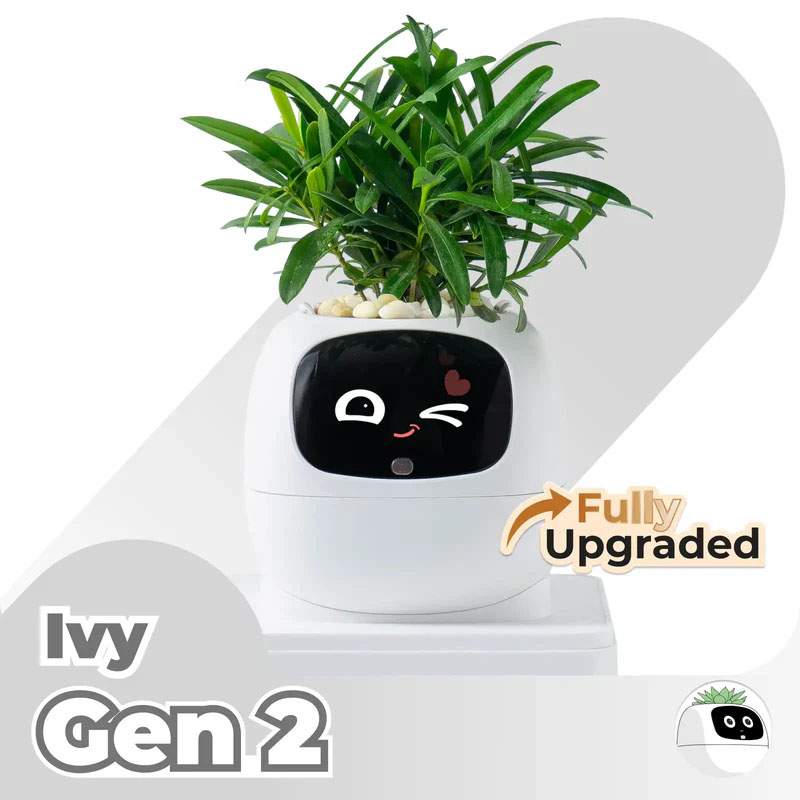 Умный горшок для растений с экраном и сенсорами Plantsio Ivy Gen 2